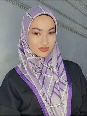 Cartier Silky Scarf 35x35 Purple Monogram Luxury Square Scarf ‼️LASTONE